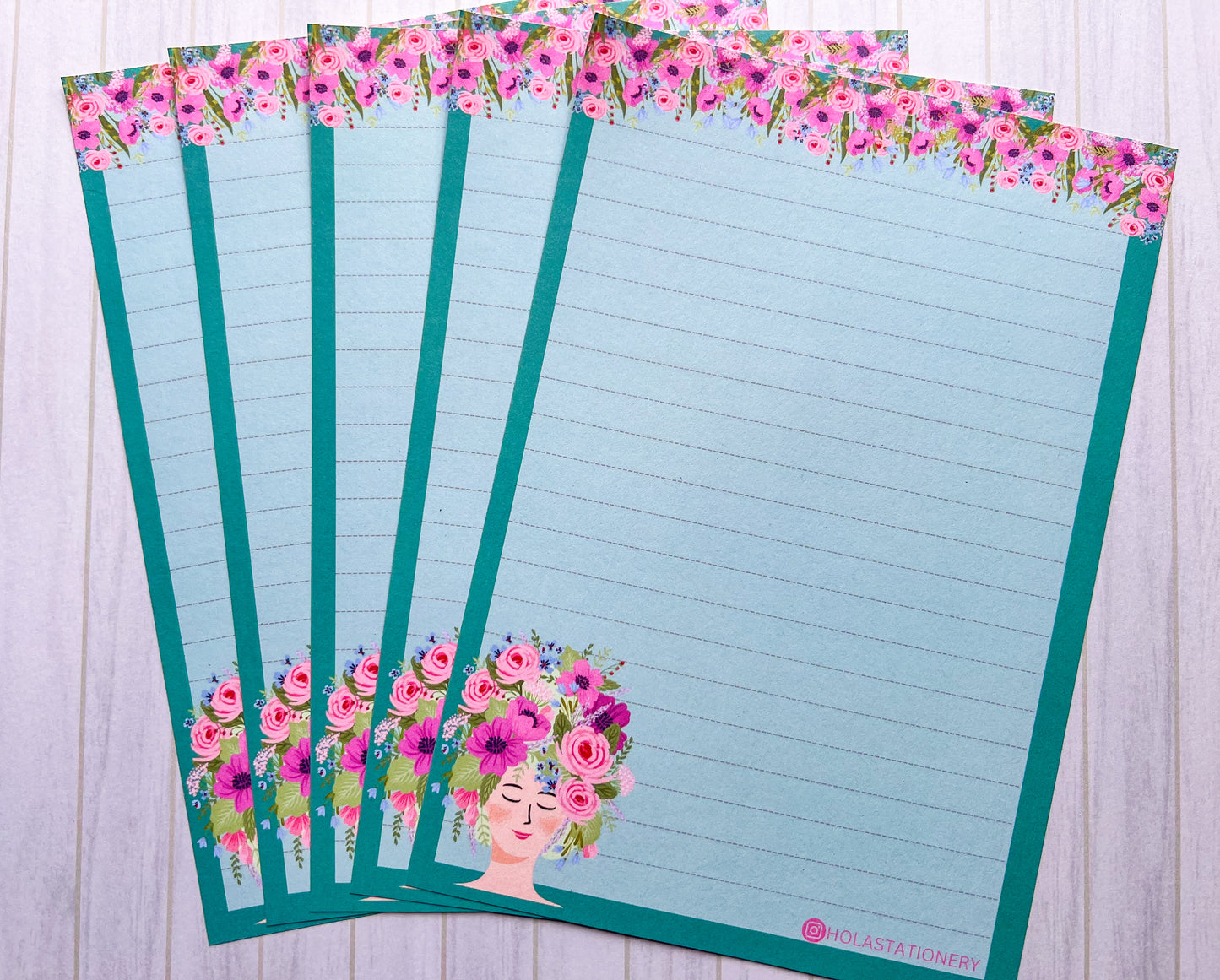Letter Writing Paper - Flower Head